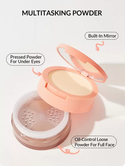SHEGLAM 2-in-1 Pink Setting Powder Duo – Brightening Under Eye & Face Powder