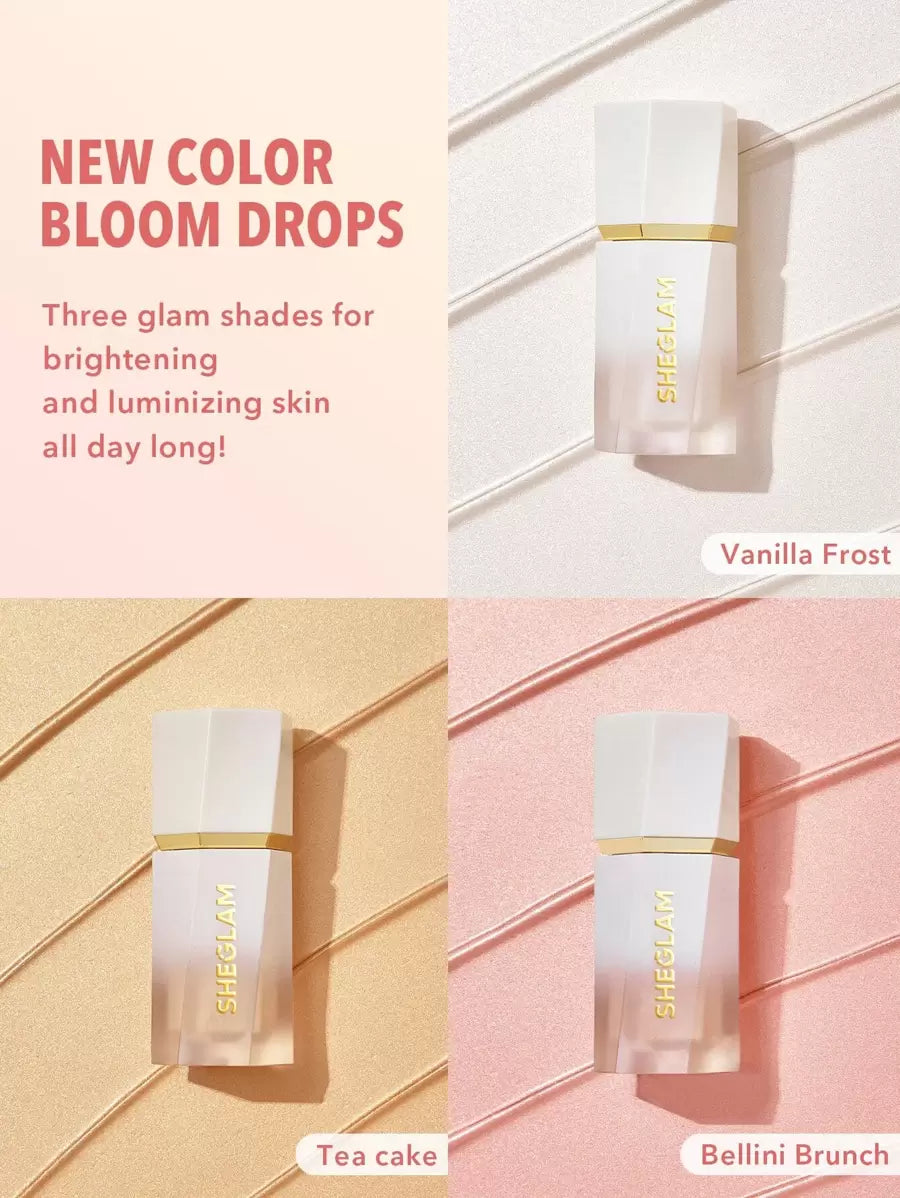 SHEGLAM Glow Bloom Liquid Highlighter - Vanilla Frost | Dewy Gel-Cream Shimmer
