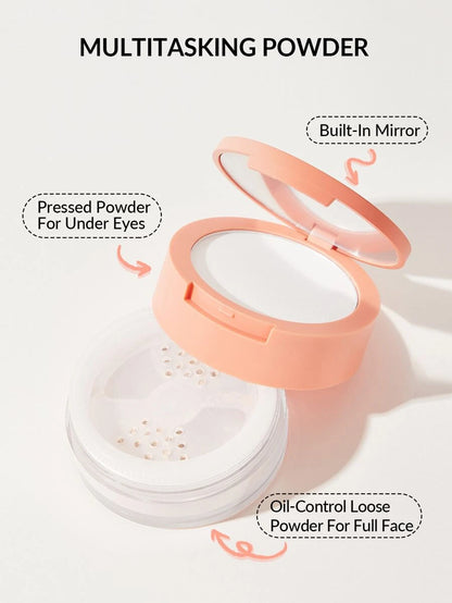 SHEGLAM 2-in-1 Pink Setting Powder Duo – Brightening Under Eye & Face Powder
