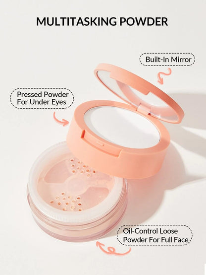 SHEGLAM 2-in-1 Pink Setting Powder Duo – Brightening Under Eye & Face Powder