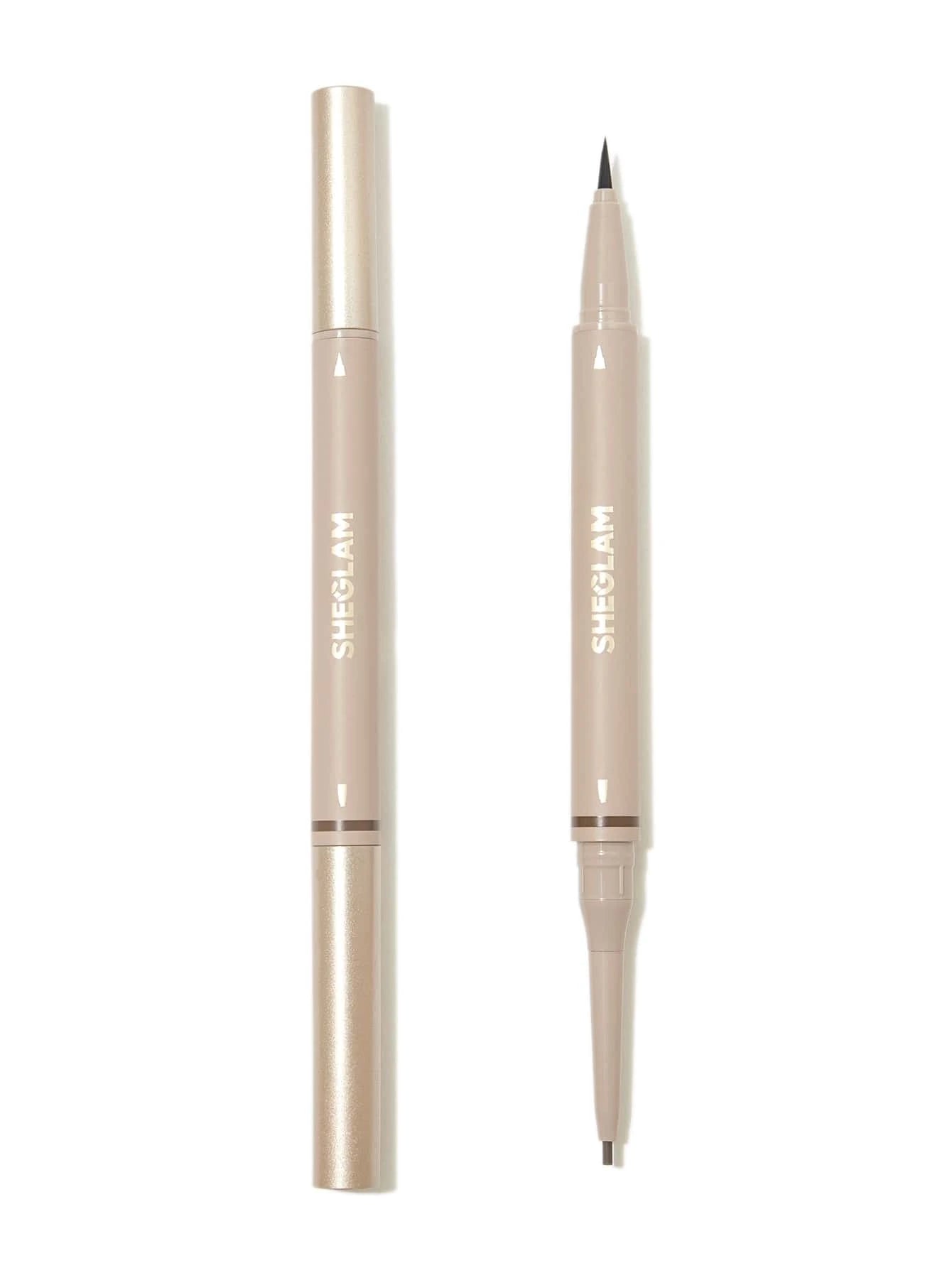 SHEGLAM Brows On Demand 2-In-1 Eyebrow Pen - Chocolate | Waterproof Liquid & Pencil Duo