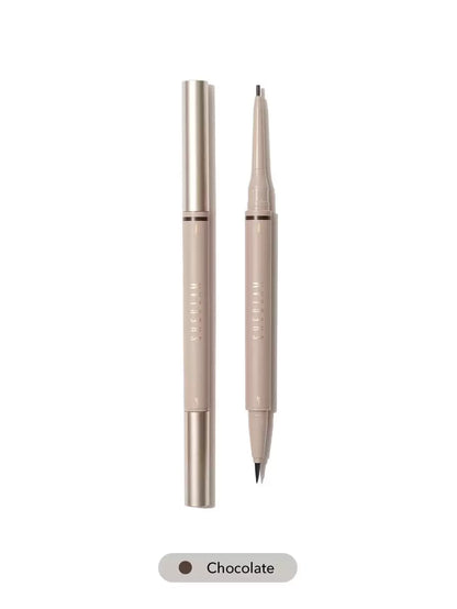 SHEGLAM Brows On Demand 2-In-1 Eyebrow Pen - Chocolate | Waterproof Liquid & Pencil Duo