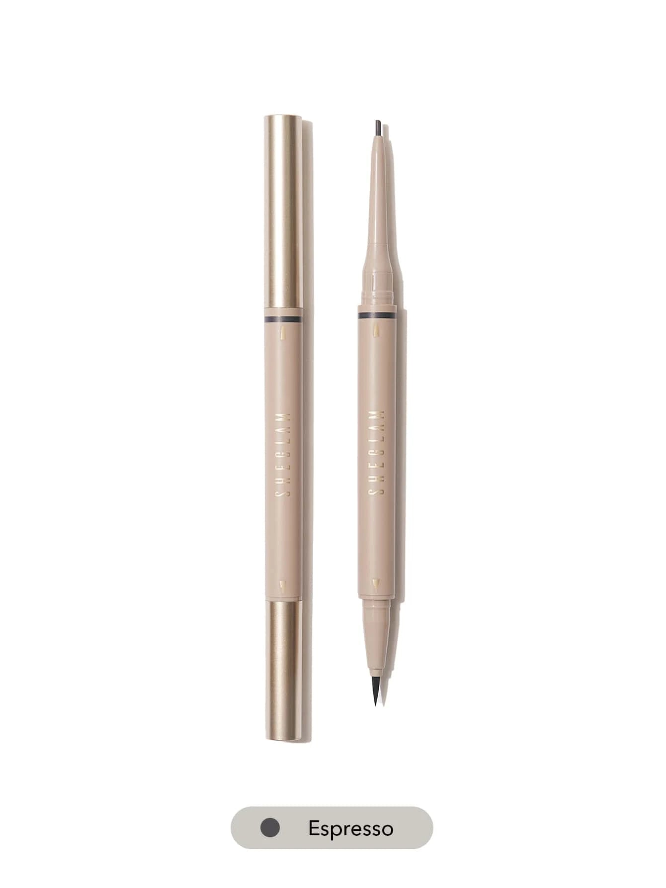 SHEGLAM Brows On Demand 2-In-1 Eyebrow Pen - Chocolate | Waterproof Liquid & Pencil Duo