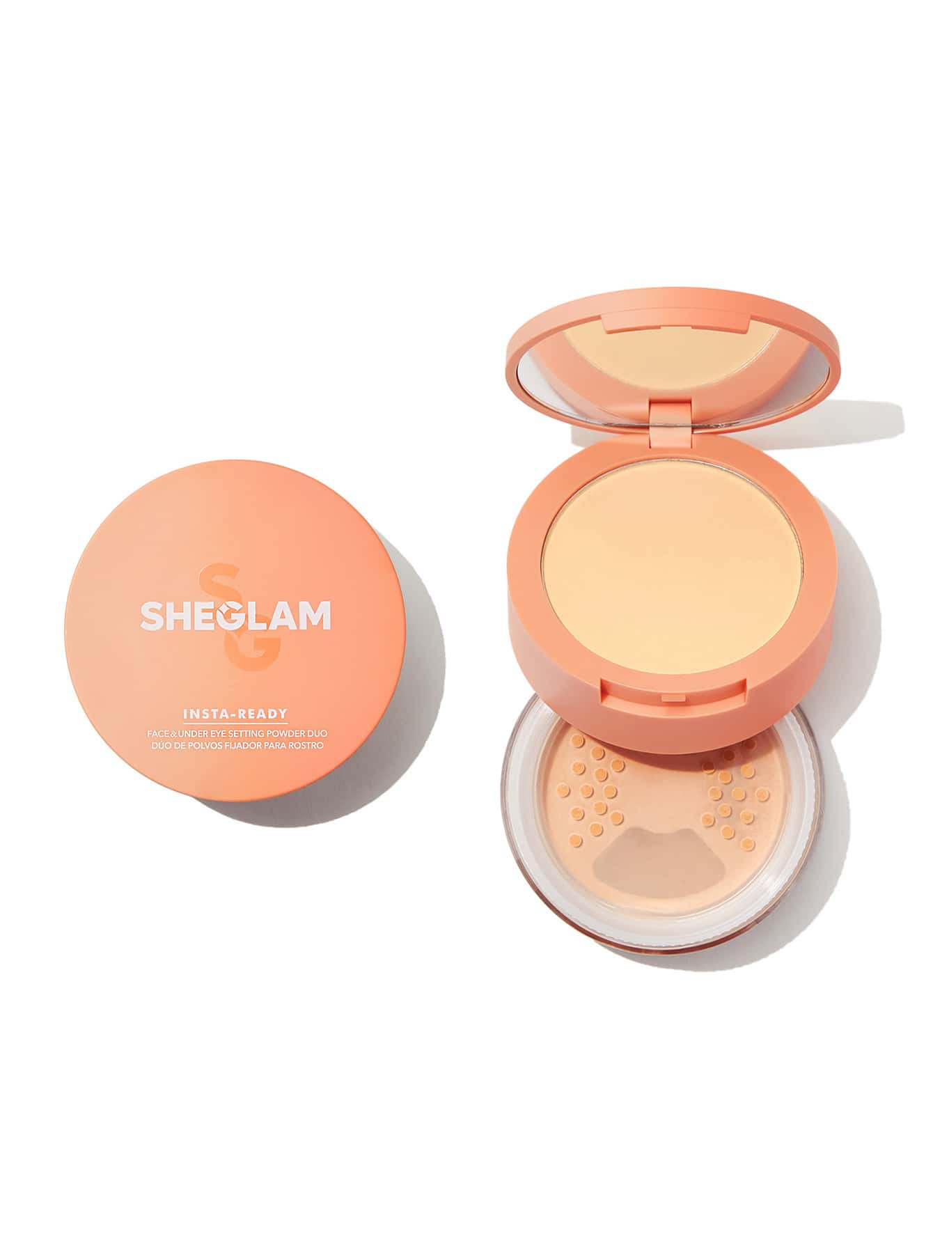 SHEGLAM 2-in-1 Pink Setting Powder Duo – Brightening Under Eye & Face Powder