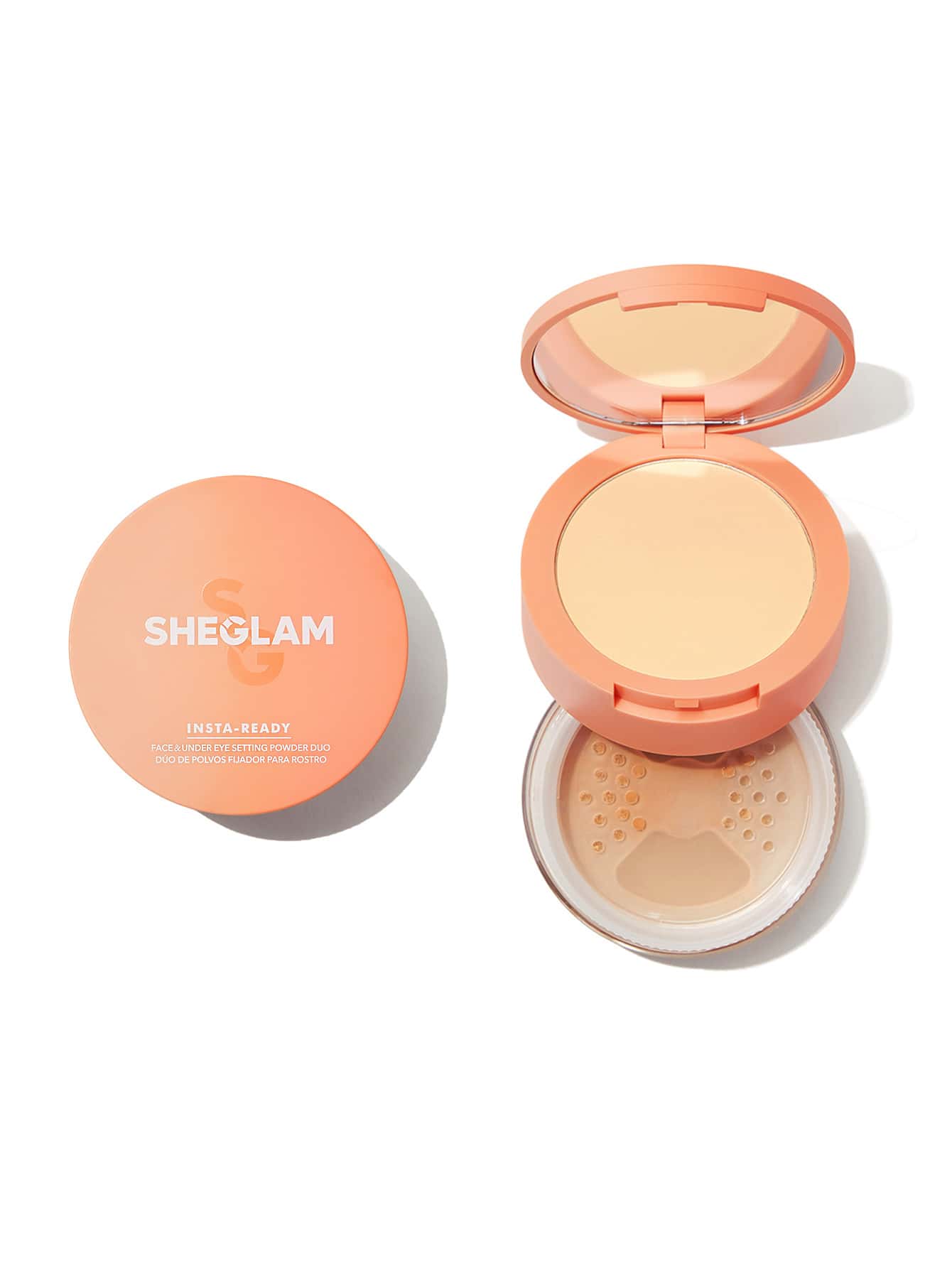 SHEGLAM 2-in-1 Pink Setting Powder Duo – Brightening Under Eye & Face Powder