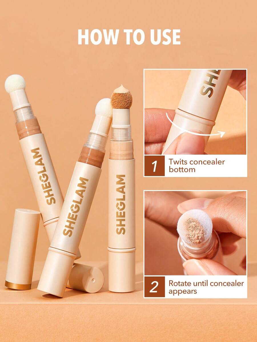 SHEGLAM Complexion Boost Concealer - Buttercream | Matte Liquid Concealer with Sponge Head Applicator