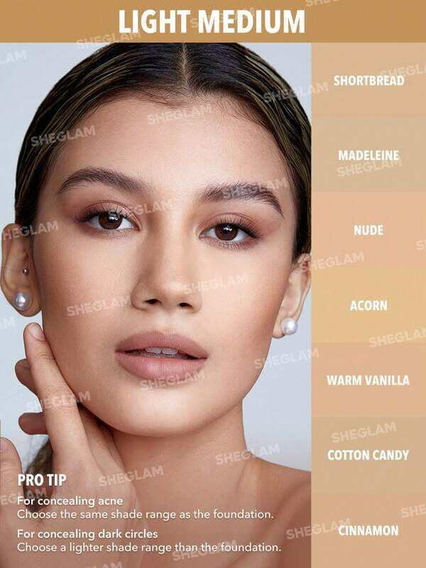 SHEGLAM 12Hr Full Coverage Liquid Concealer – Chantilly Matte Brightening Concealer