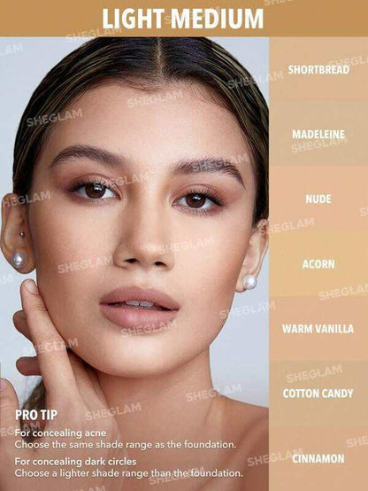 SHEGLAM 12Hr Full Coverage Liquid Concealer – Chantilly Matte Brightening Concealer