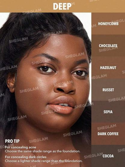 SHEGLAM 12Hr Full Coverage Liquid Concealer – Chantilly Matte Brightening Concealer
