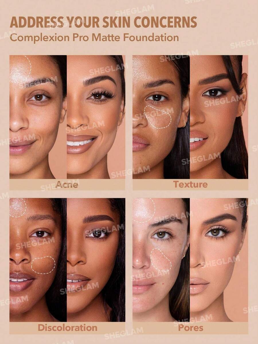 SHEGLAM Matte Foundation | Nude Full Coverage Oil Control Liquid Foundation Sample – LCBSkin