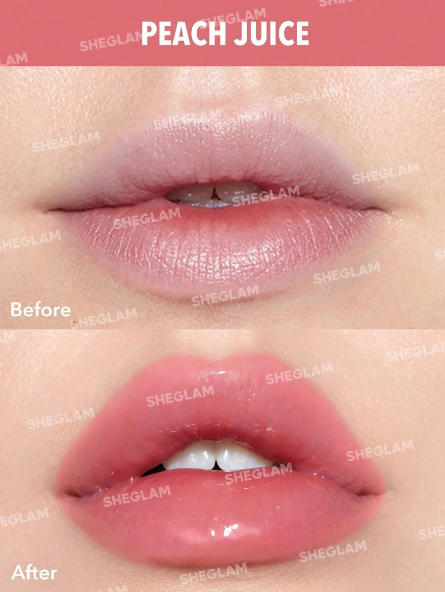 SHEGLAM Glow Addict Lip Balm - Peach Juice | High-Shine Moisturizing Lip Gloss