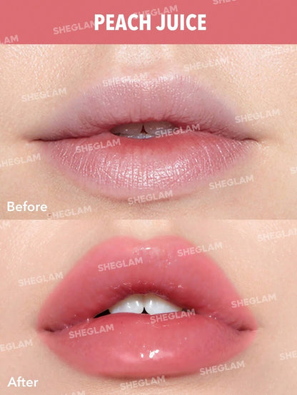 SHEGLAM Glow Addict Lip Balm - Peach Juice | High-Shine Moisturizing Lip Gloss