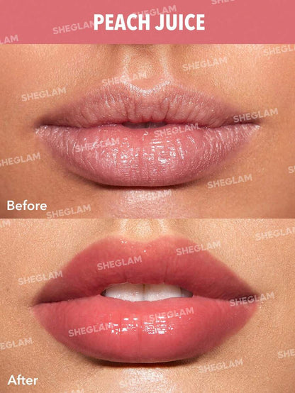 SHEGLAM Glow Addict Lip Balm - Peach Juice | High-Shine Moisturizing Lip Gloss