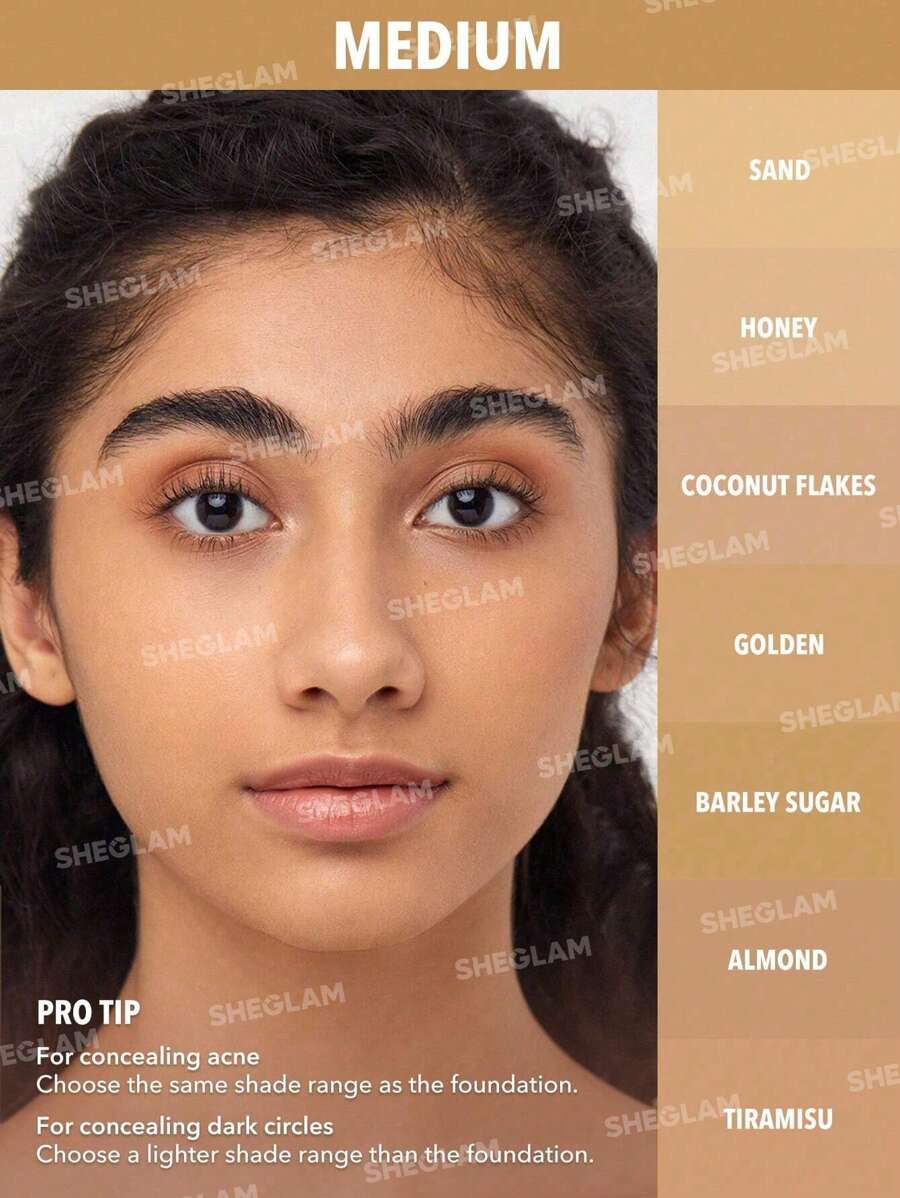 SHEGLAM 12Hr Full Coverage Liquid Concealer – Chantilly Matte Brightening Concealer