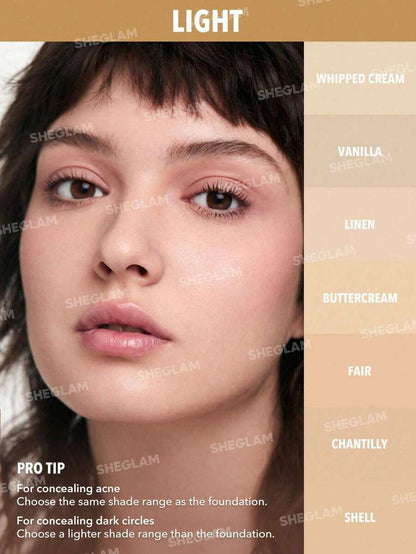 SHEGLAM 12Hr Full Coverage Liquid Concealer – Chantilly Matte Brightening Concealer