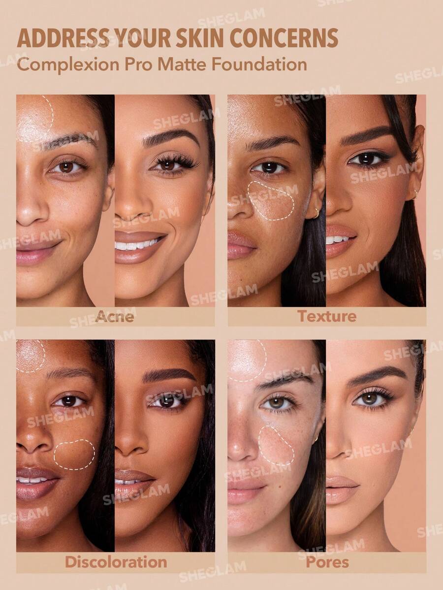 SHEGLAM Matte Foundation | Nude Full Coverage Oil Control Liquid Foundation Sample – LCBSkin