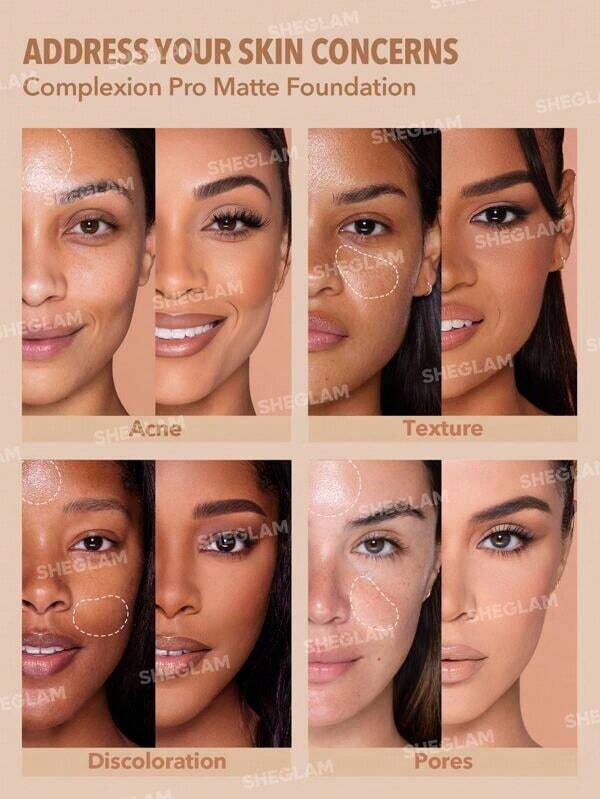 SHEGLAM Matte Foundation | Nude Full Coverage Oil Control Liquid Foundation Sample – LCBSkin