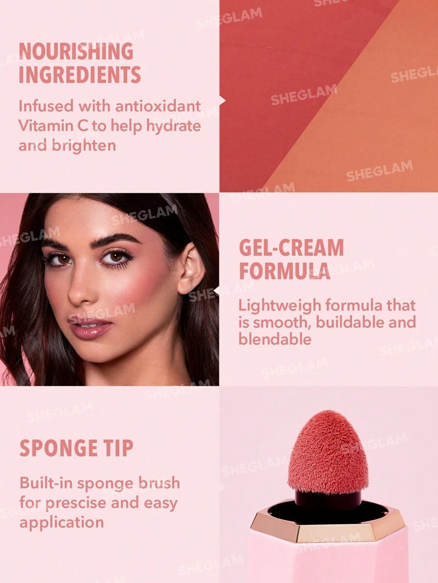 SHEGLAM Matte Liquid Blush – Long-Lasting Rose Pink Brown Gel Cream Blusher