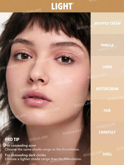 SHEGLAM 12Hr Full Coverage Liquid Concealer – Chantilly Matte Brightening Concealer