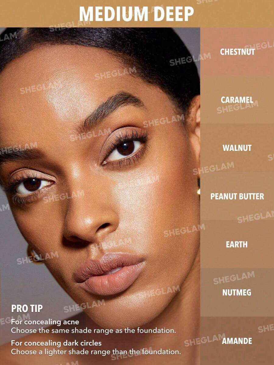 SHEGLAM 12Hr Full Coverage Liquid Concealer – Chantilly Matte Brightening Concealer