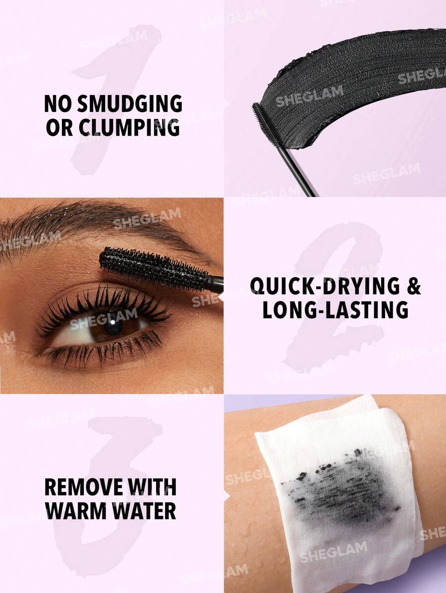 SHEGLAM Volumizing Mascara – No-Smudge Long-Wearing Lash Lift Makeup