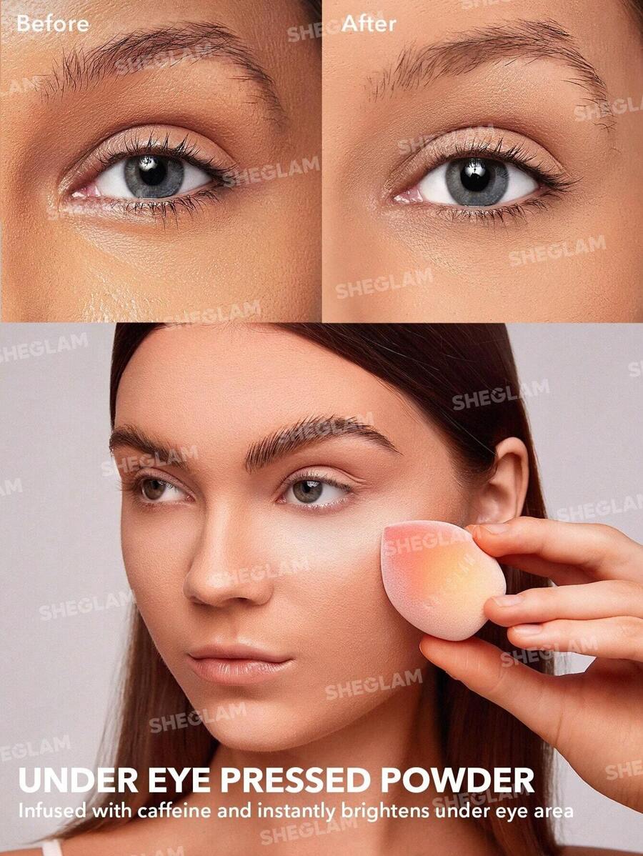 SHEGLAM 2-in-1 Pink Setting Powder Duo – Brightening Under Eye & Face Powder
