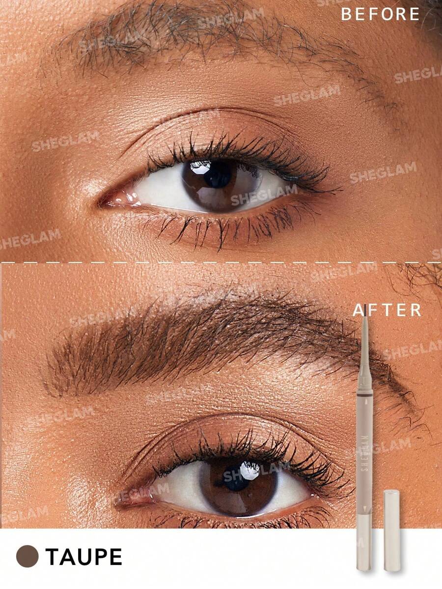 SHEGLAM Brows On Demand 2-In-1 Eyebrow Pen - Chocolate | Waterproof Liquid & Pencil Duo
