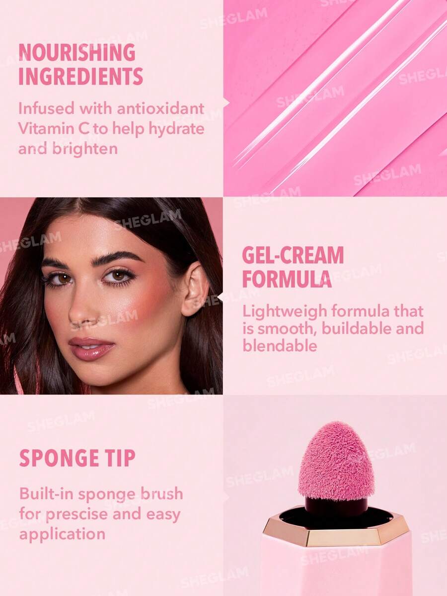 SHEGLAM Matte Liquid Blush – Long-Lasting Rose Pink Brown Gel Cream Blusher
