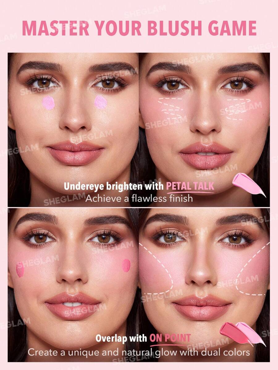 SHEGLAM Matte Liquid Blush – Long-Lasting Rose Pink Brown Gel Cream Blusher