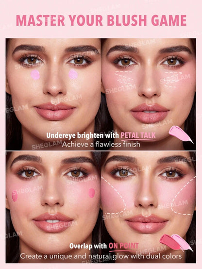 SHEGLAM Matte Liquid Blush – Long-Lasting Rose Pink Brown Gel Cream Blusher