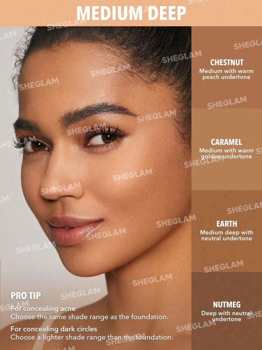 SHEGLAM Complexion Boost Concealer - Buttercream | Matte Liquid Concealer with Sponge Head Applicator