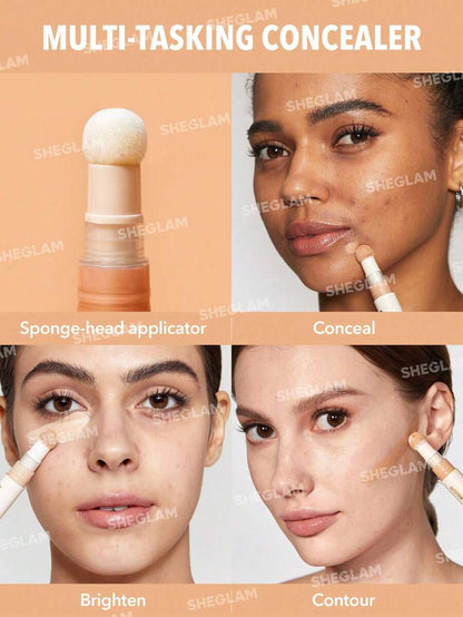 SHEGLAM Complexion Boost Concealer - Buttercream | Matte Liquid Concealer with Sponge Head Applicator