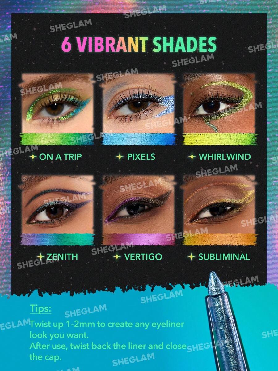 SHEGLAM Multichrome Gel Eyeliner – Waterproof High-Shine Blue Multi-Use Liner