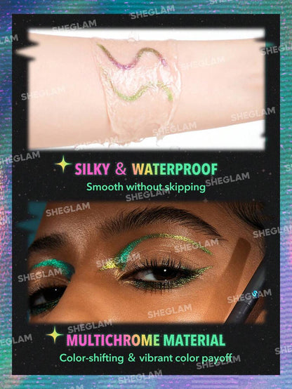 SHEGLAM Multichrome Gel Eyeliner – Waterproof High-Shine Blue Multi-Use Liner