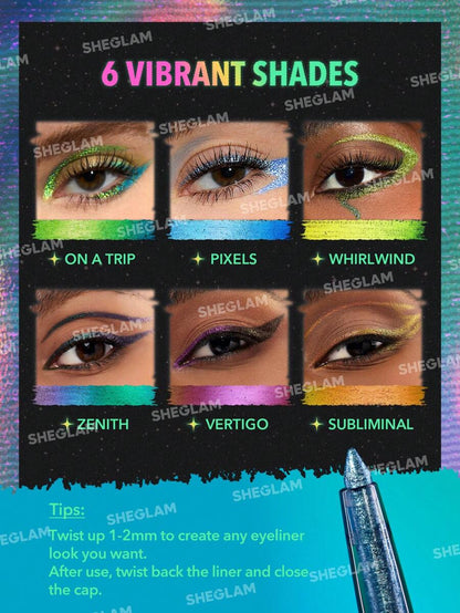 SHEGLAM Multichrome Gel Eyeliner – Waterproof High-Shine Blue Multi-Use Liner