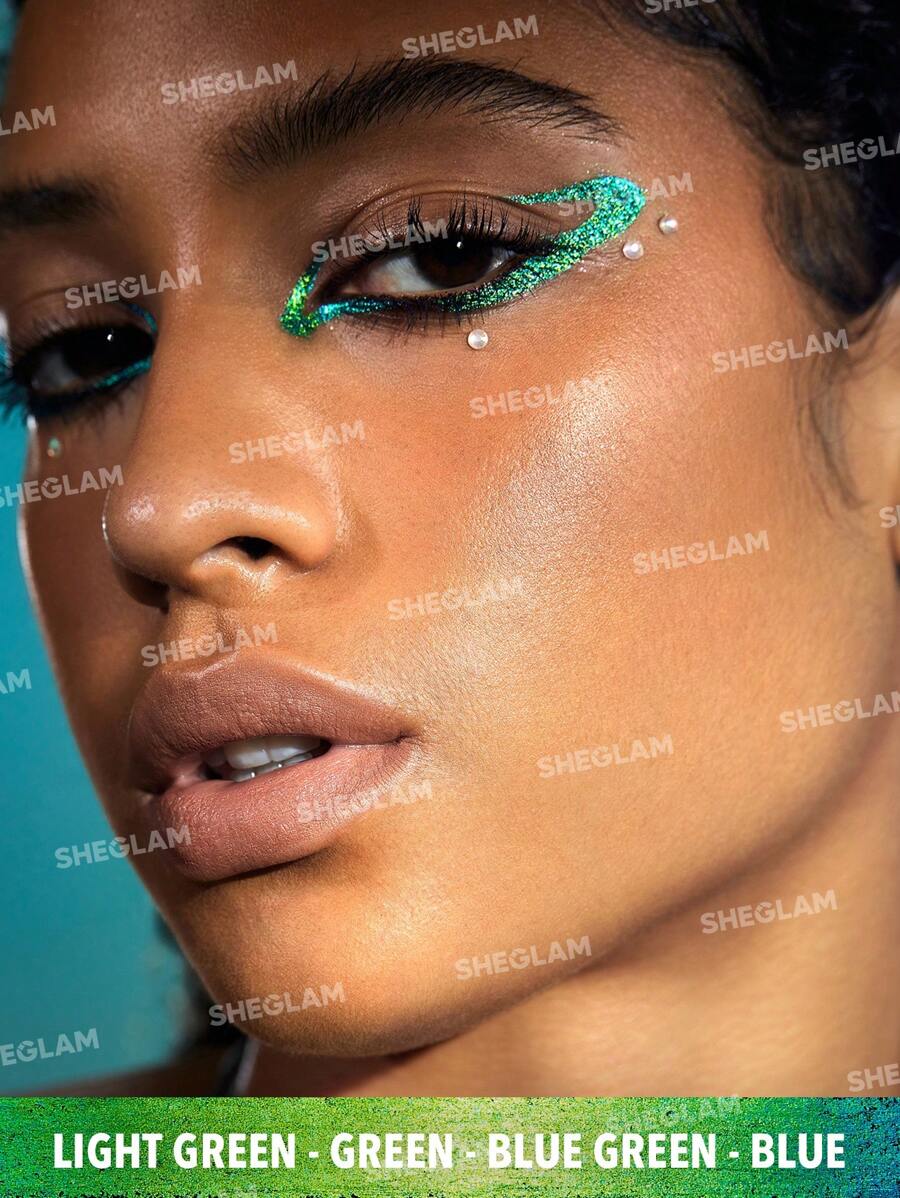 SHEGLAM Multichrome Gel Eyeliner – Waterproof High-Shine Blue Multi-Use Liner