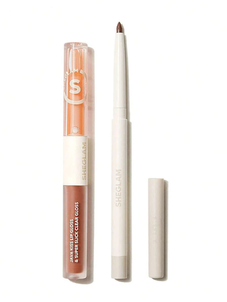SHEGLAM Lip Liner & Lip Duo Set – 3-in-1 Plumping Gloss & Liquid Lipstick