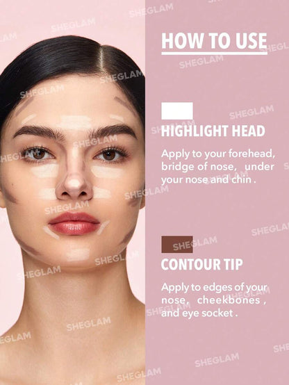 SHEGLAM Fine Line 2-In-1 Nose Contour & Highlight Pen - Umber | Dual-Ended Sculpting Stick