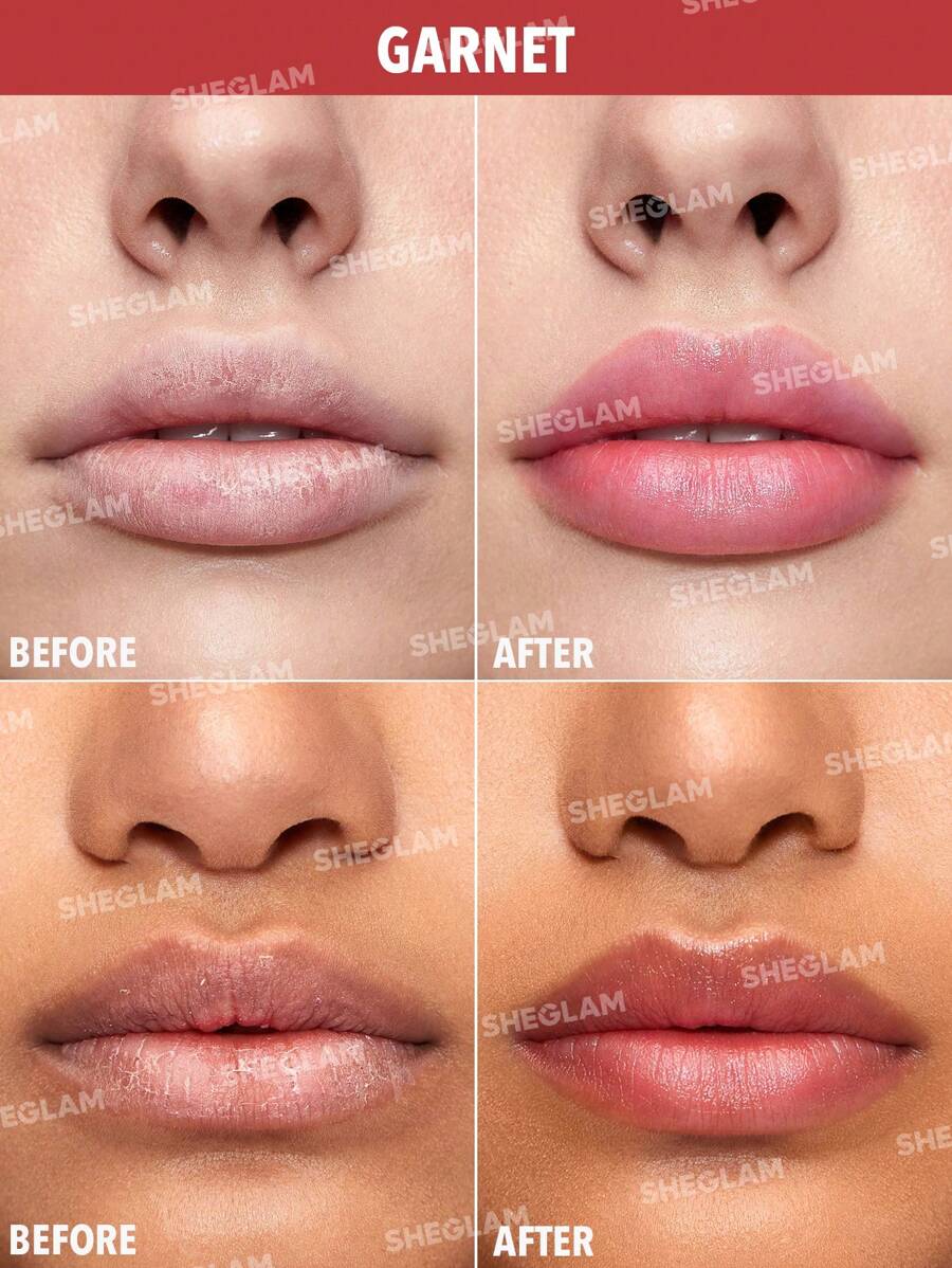 SHEGLAM Mello Jello Nourishing Lip Balm - Ruby | Sheer Muted Plum Lip Care & Primer