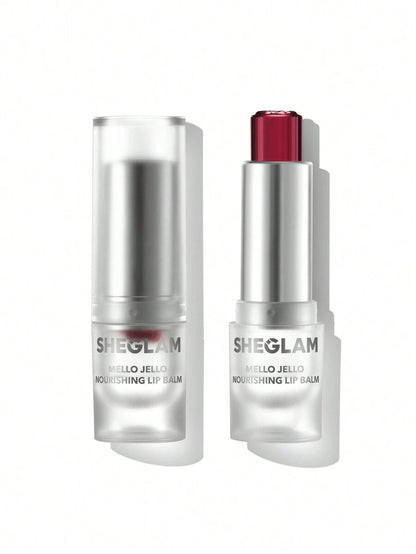 SHEGLAM Mello Jello Nourishing Lip Balm - Ruby | Sheer Muted Plum Lip Care & Primer
