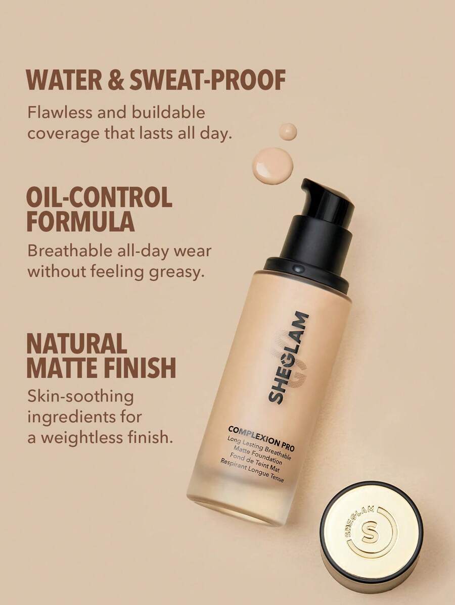 SHEGLAM Matte Foundation | Nude Full Coverage Oil Control Liquid Foundation Sample – LCBSkin