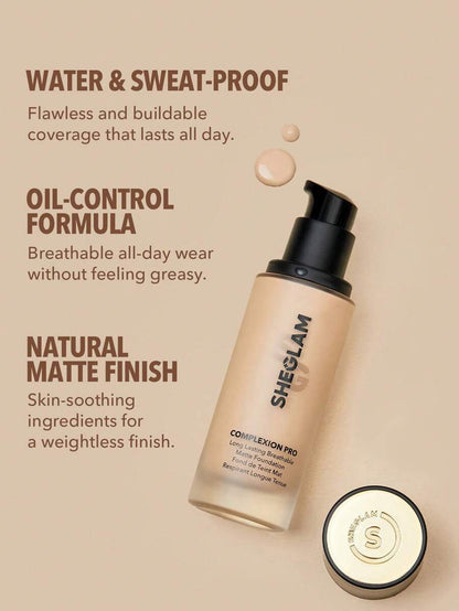 SHEGLAM Matte Foundation | Nude Full Coverage Oil Control Liquid Foundation Sample – LCBSkin