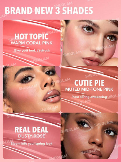 SHEGLAM Matte Liquid Blush – Long-Lasting Rose Pink Brown Gel Cream Blusher