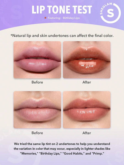 SHEGLAM Color Changing Lip Tint – Long-Lasting High Gloss Lip Stain