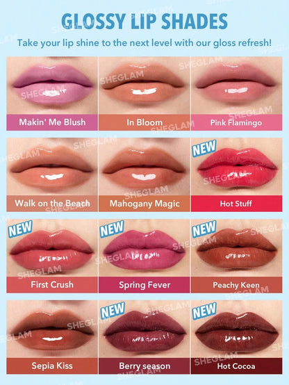 SHEGLAM Pout Perfect Shine Lip Plumper - Sepia Kiss | Hydrating Solid Lip Gloss