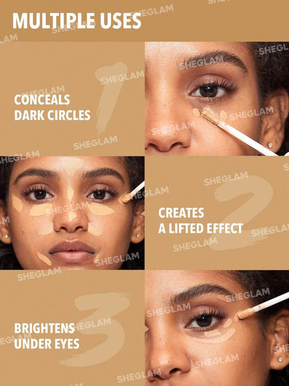 SHEGLAM 12Hr Full Coverage Liquid Concealer – Chantilly Matte Brightening Concealer