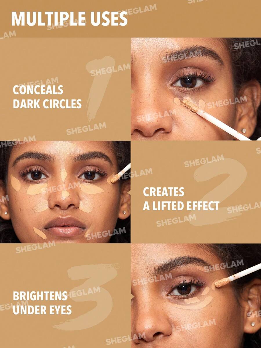 SHEGLAM 12Hr Full Coverage Liquid Concealer – Chantilly Matte Brightening Concealer