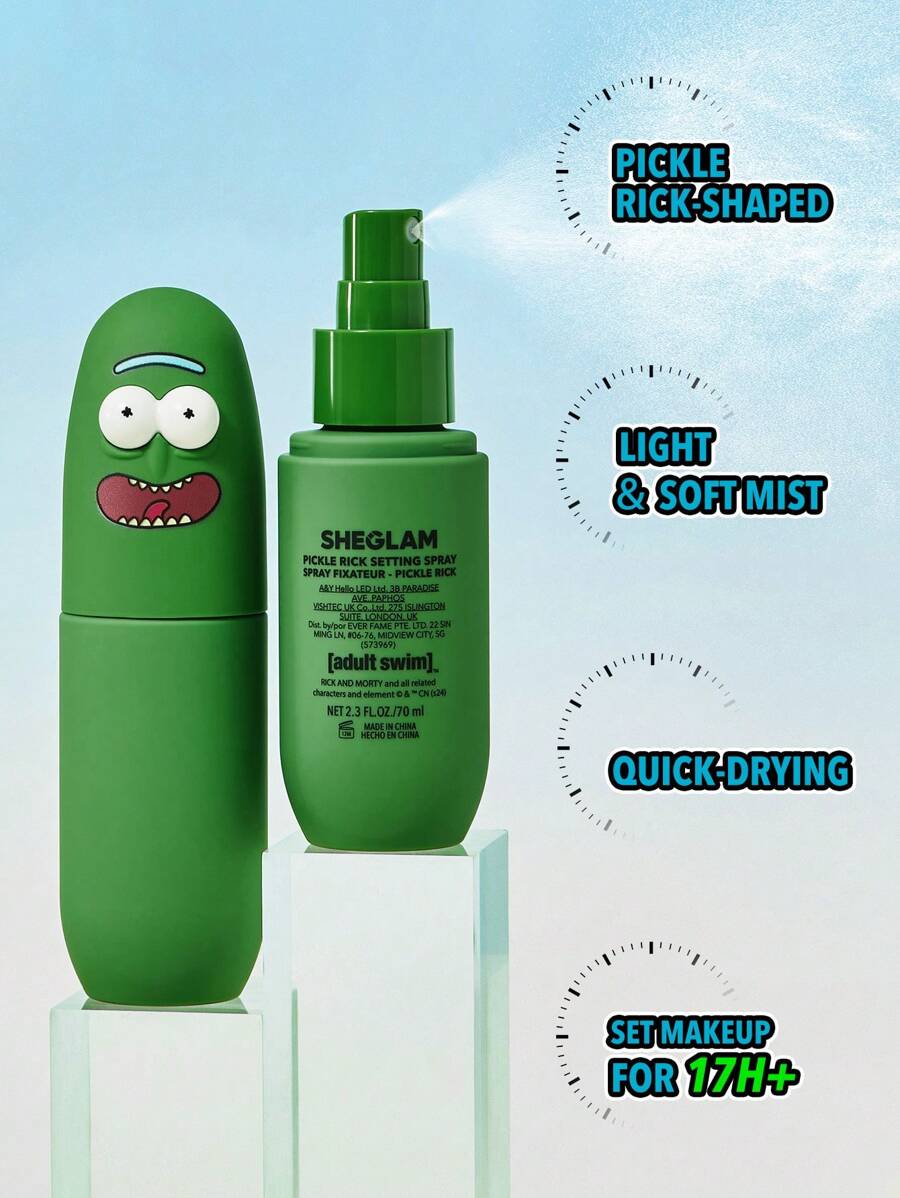 Rick and Morty X SHEGLAM Pickle Rick Setting Spray | Long-Lasting & Oil-Control Fixing Mist