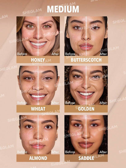 SHEGLAM Skin Magnet High Coverage Foundation Stick - Light Medium | Long-Lasting & Poreless Finish