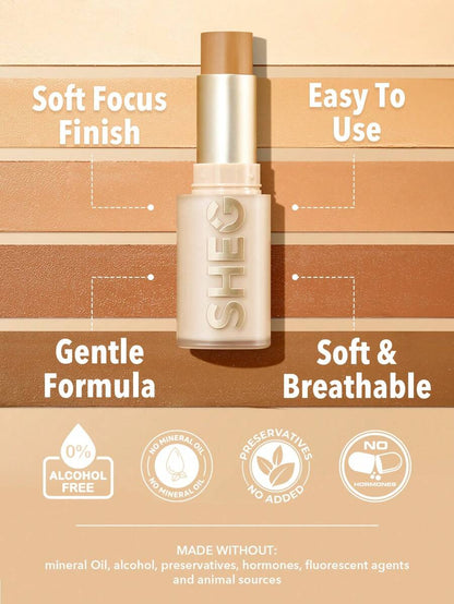 SHEGLAM Skin Magnet High Coverage Foundation Stick - Light Medium | Long-Lasting & Poreless Finish